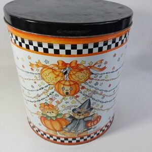 Lucy Riggs 1989 Tin Jar Can Halloween Trick Or‎ Treating Large Bears